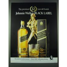 1989 Johnnie Walker Black Label Scotch Ad - The premium 12 year old Scotch