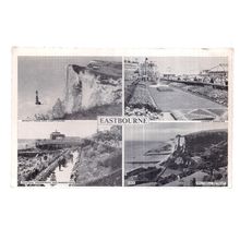 EASTBOURNE, SUSSEX multiview used vintage postcard. 1960s #