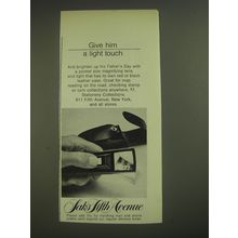 1974 Saks Fifth Avenue Magnifying Lens Ad - Give him a light touch