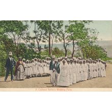A Civilised Native Wedding Party Durban South Africa Mission Old Postcard