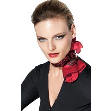 WOLFORD Red and Black Cheetah Pattern Neck Scarf BNWT