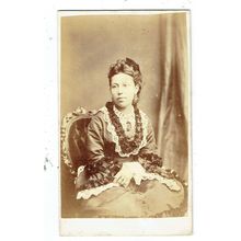 Victorian cdv photo young woman wearing frilled blouse unstated photographer