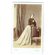 Victorian cdv photo young woman jacket & skirt Ipswich photographer