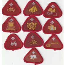 Scout Badges - 10 x Cub Proficiency 1967/03 - 9 x Black Backs 1 x White (BY25)