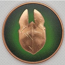 1 Oz Copper Collectible Reverse Proof Colorized Molon Labe