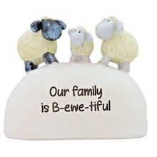 Sheep Ornament Our Family is B-ewe-tiful 7 CM Gift Home Decor Sentimental Ovine