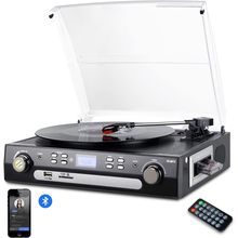 DIGITNOW Bluetooth Record Player with Stereo Speakers, Turntable for Vinyl to MP