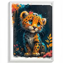 Leopard Cub Art Print Nursery Wall Art Framed Animal Leopard Print New Baby Gift
