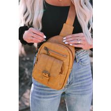 Khaki Vintage Multi Pockets Sling Bag