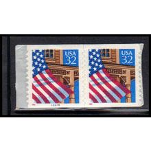 2915Cv 32c U.S. Flag Over Porch Very Fine MNH CNP Left 66666 11x12 PA1828