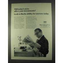 1967 Bache & Co. Ad - News Affect Your Investments