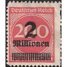 GERMANY, EMPIRE, number in circle, revalued, red 1923, 200M to 2000000M