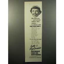 1950 J.B. Lippincott Book Ad - Anybody Can do Anything by Betty MacDonald