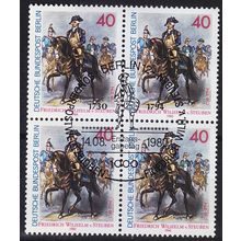 GERMANY BERLIN [1980] MiNr 0628 ( O/used ) [01] Pferde 4er, Ersttag