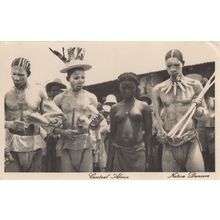 Nairobi Central African Native Dancers Carnival Hat Old Postcard