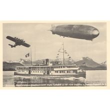 Allgau Luftschiff War Graf Zeppelin Airship Ship Swastika Germany Military Postc