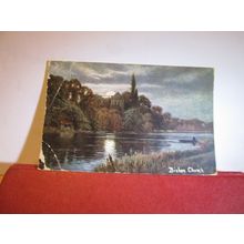 BISHAM CHURCH, RIVER THAMES, BERKSHIRE used antique postcard 1907 pm =