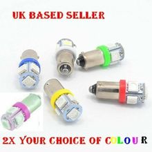 2 x BA9S 5-SMD 5050 LED Bulbs - High Power Car Side Light Interior T4W UK