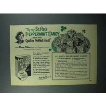 1952 Quaker Puffed Rice Cereal Ad - Peppermint Candy