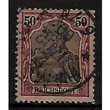GERMANY 1899 REICHPOST 50pf BLACK AND PURPLE on ROSE SG 60b FINE USED