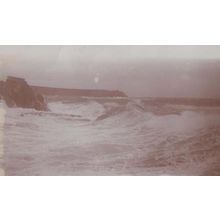 Scilly Isles Stromy Storm Style Rough Sea Original Antique Real Photo Postcard