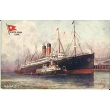 White Star Line SS BALTIC Tuck Oilette Postcard (9215)