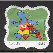 2024 SESAME STREET; 'GO FOR THE GOLD', ATHLETICS, USED S/A MY STAMP. 09/10