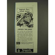 1942 Sergeant's Dog Medicine Ad - Sighted Flea, Killed