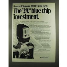 1972 Honeywell Strobonar 100 Flash Ad - Blue Chip