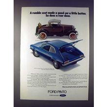 1972 Ford Pinto Runabout Car Ad w/ 1931 Model A