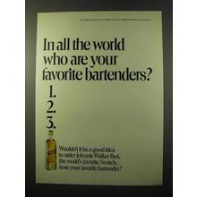 1972 Johnnie Walker Red Label Scotch Ad - All World