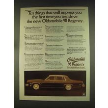 1976 Oldsmobile 98 Regency Ad - Ten Things Will Impress