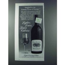 1981 August Sebastiani Light Country White Wine Ad