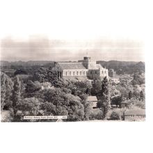 ROMSEY ABBEY FROM GREEN HILL, HAMPSHIRE used postcard RP 1975 postmark =