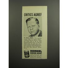 1952 Hormel Onion Soup Ad - John H. Harvey - Critics agree!
