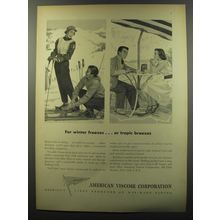 1953 American Viscose Corporation Ad - For winter freezes.. or tropic breezes