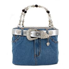 Denim Jean Purse w/ Belt Buckle - BG-BJ119MSV