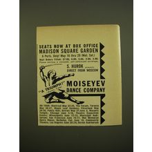1961 Moiseyev Dance Company Ad - Seats now at Box office Madison Square Garden