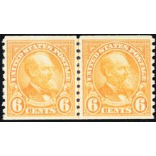 723, Mint VF/XF NH 6¢ Coil Line Pair - Stuart Katz