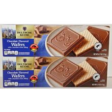 Deutsche Kuche Chocolate Wafers with a hazelnut crème filling 6.17oz (2 Boxes)