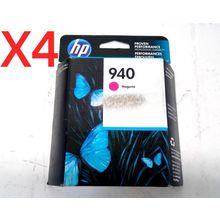 Lot of 4 HP 940 Magenta Ink Cartridge For HP OfficeJet Pro 8000 8500