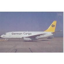 German Cargo Boeing B737 230F Civil Aircraft Postcard (QA260)