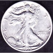 1935 S USA 50 Cents Silver Coin Liberty Walking