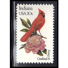 1966 20c Birds/Flowers of Indiana Fine MNH Dry Gum V1325 (13)
