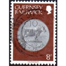 Guernsey 1979. 8p Value. Ten Pence Coin Fine Used
