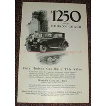1925 Hudson Coach Ad, $1250 Can Build This Value!!