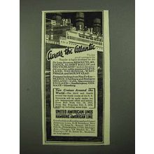 1925 United American Lines Hamburg-American Line Ad