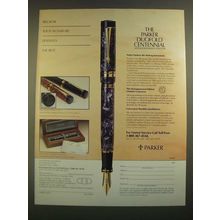 1988 Parker Duofold Centennial Monogrammed Edition Pen Ad