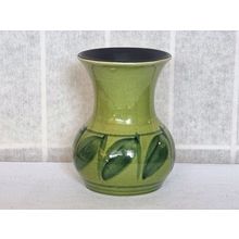 Signed Charles Collard Small Vase | Honiton Studio Pottery Green Glazed Bud Vase