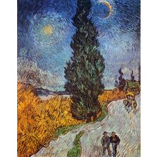 Van Gogh Road With Men Walking Poster Canvas Movie Film Print A0 A1 A2 A3 A4 A5